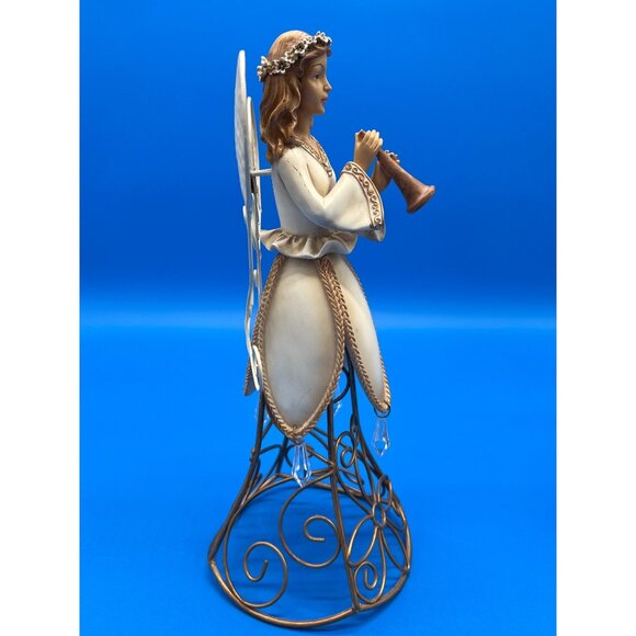 Decorative Angel Figurines Musical Theme Wire Frame Metal Base Set - Picture 6 of 12